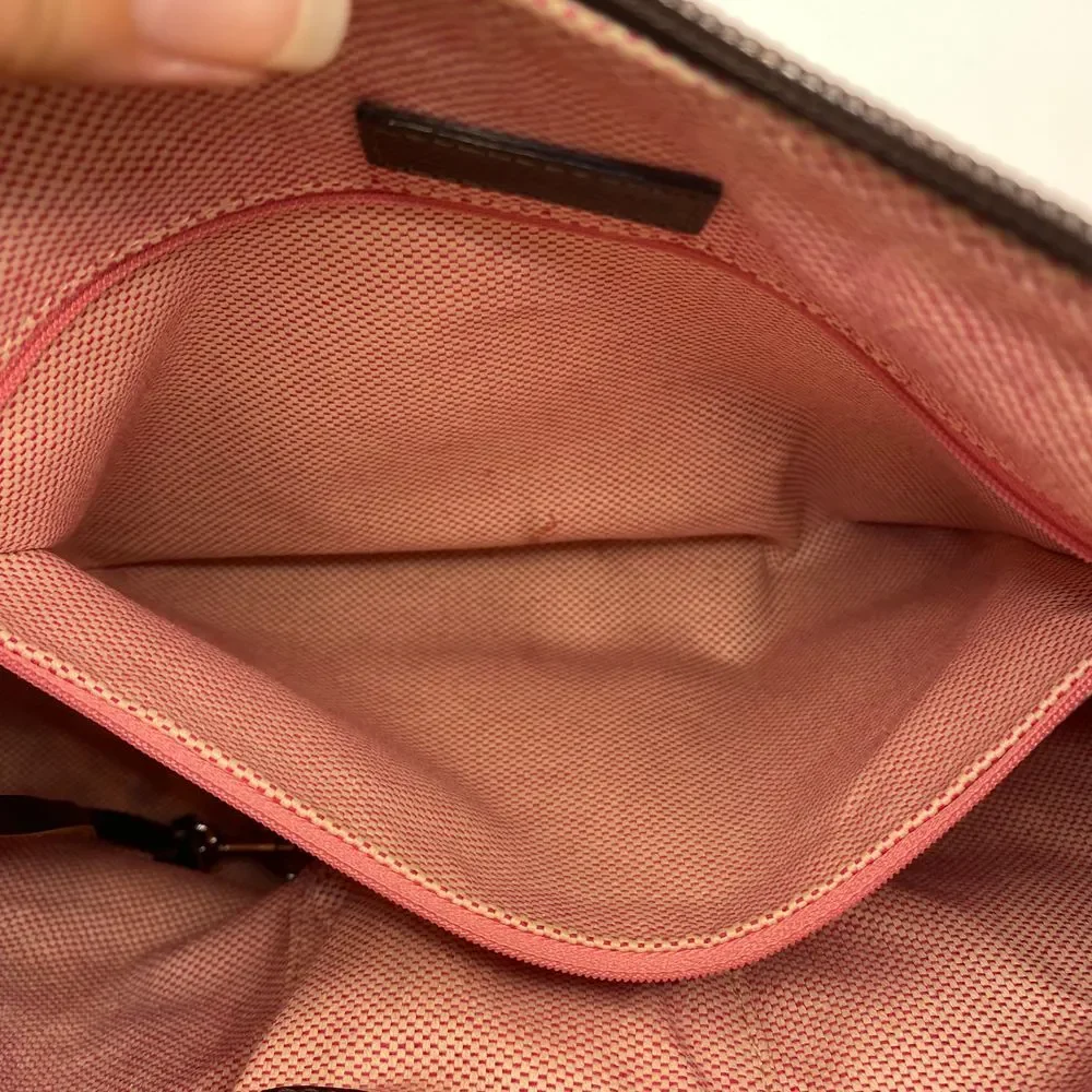 Dooney & Bourke Signature Canvas Hobo Bag Brown‎ Leather Trim Handbag